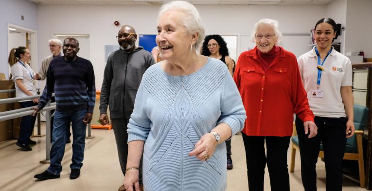 Older adults participating in a rehabilitative dance session at Guy's Hospital 