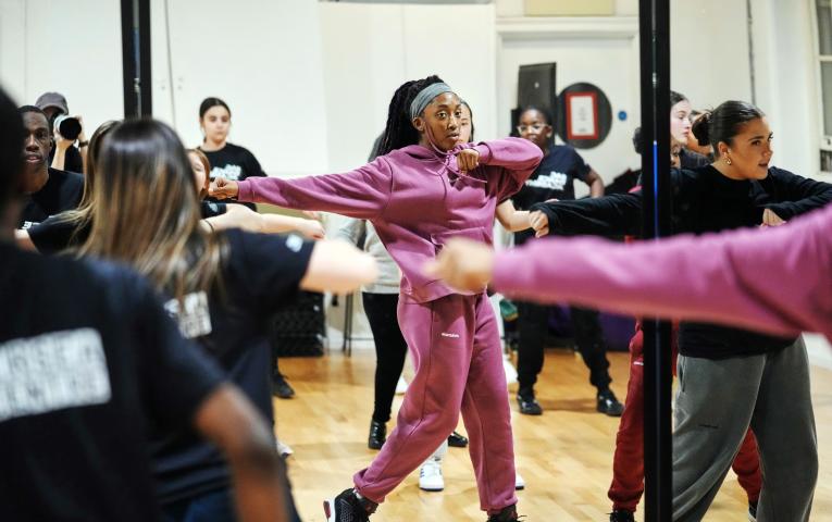 Young people dancing at Battersea Arts Centre