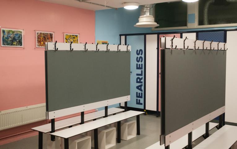 Reveal of new changing room designed by pupils at Harris Academy Bermondsey