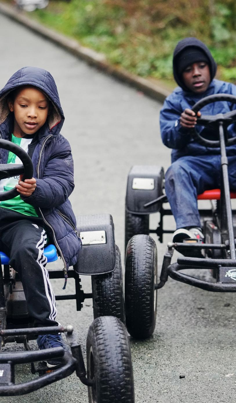 Two children at Triangle Adventure Playground