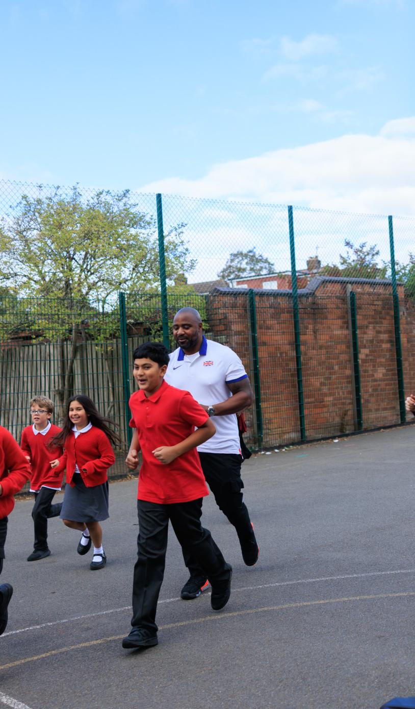 Children taking part in The Daily Mile